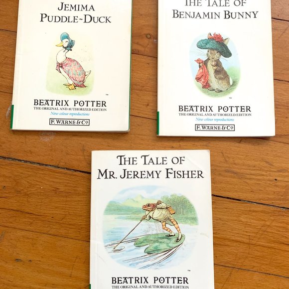 3 Beatrix Potter Books Jemima PuddleDuck, Jeremy Fisher, Benjamin Bunny - Picture 1 of 7